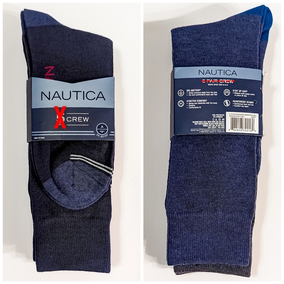 🆕 NAUTICA Crew Socks - 3 Pairs - Picture 8 of 8